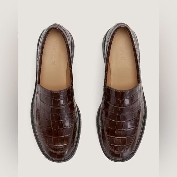 EVERLANE The Lug Loafer in Crocodile Brown - Picture 3 of 8